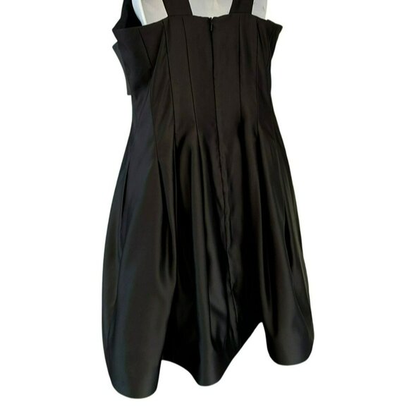 Vintage Jessica McClintock Black Cocktail Dress Bow Gem Belt Accent Sz 12 Y2K - Picture 4 of 9